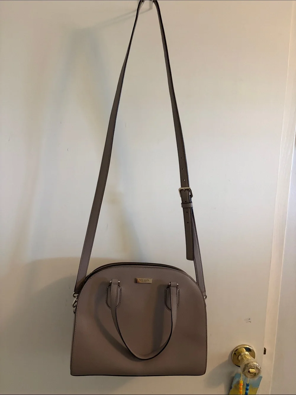kate spade taupe dome satchel handbag